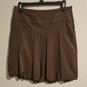 Brown Pleated Skirt